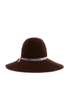 ALBERTUS SWANEPOEL ARLENE VELVET-TRIMMED FELT FEDORA,731537