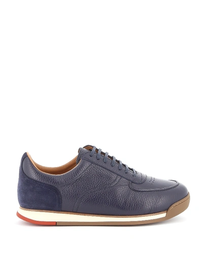 John Lobb Porth Leather Trainers In Blue