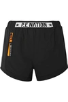 P.E NATION TRAVERSE MESH AND SHELL-TRIMMED STRETCH SHORTS
