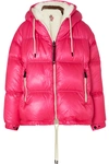 MONCLER HUFI REVERSIBLE FAUX SHEARLING-TRIMMED QUILTED DOWN SKI JACKET
