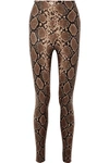 COMMANDO SNAKE-EFFECT FAUX STRETCH-LEATHER LEGGINGS