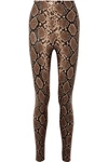 Commando Snake-effect Faux Stretch-leather Leggings In Snake Print