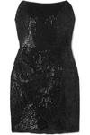 HANEY OLIVIA STRAPLESS SEQUINED JERSEY MINI DRESS