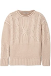 AGNONA RIBBED CABLE-KNIT CASHMERE SWEATER
