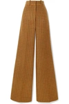 KHAITE BERNADETTE CHECKED WOOL WIDE-LEG trousers