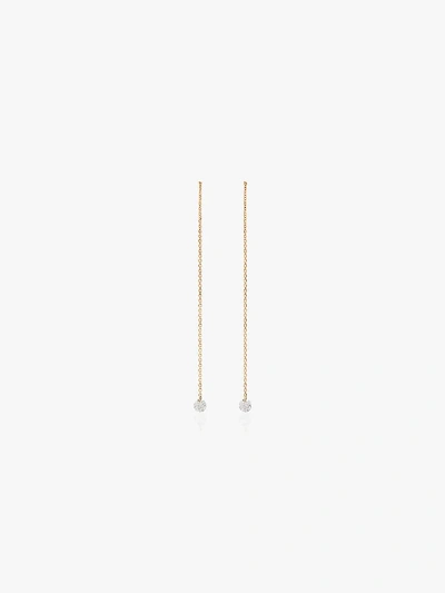 PERSÉE 18K YELLOW GOLD DROP THREAD DIAMOND EARRINGS,E6957514015272