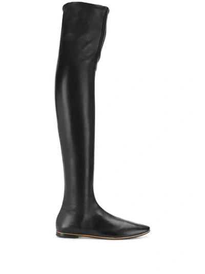 Bottega Veneta Leather Over-the-knee Boots In Black