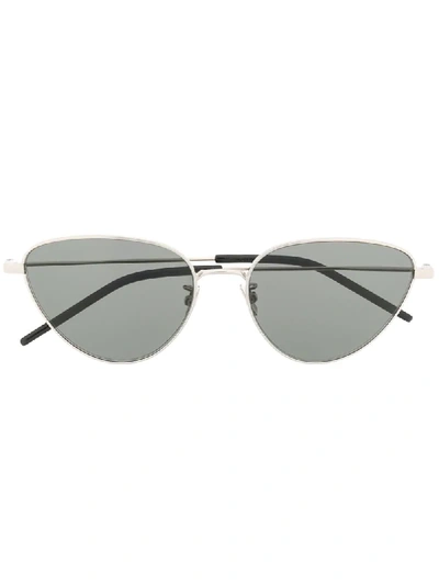 Saint Laurent Cat-eye Shaped Sunglasses In Silver