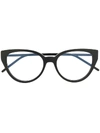 Saint Laurent Cat-eye Shaped Glasses In Black