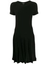 THEORY PLEATED SHORT-SLEEVED DRESS