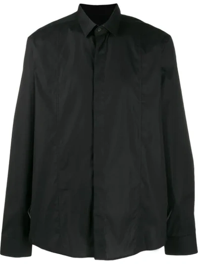 Les Hommes Concealed Front Shirt In Black