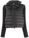 Moncler Knit Sleeve Puffer Jacket In Black