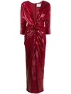 IN THE MOOD FOR LOVE OSCAR KNOTTED SEQUIN-EMBELLISHED GOWN