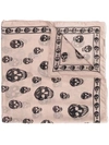 Alexander Mcqueen Skull Print Scarf In Neutrals
