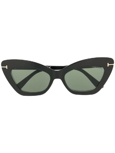 Tom Ford Clip On Cat-eye Glasses In Black