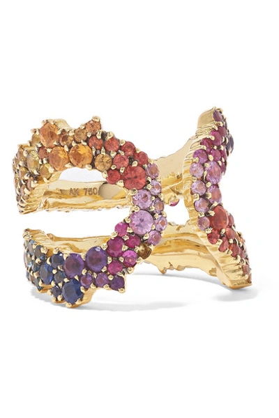 Ana Khouri Double Mirian 18-karat Gold Multi-stone Ring