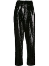 SALLY LAPOINTE SEQUINED HIGH-WAISTED TROUSERS