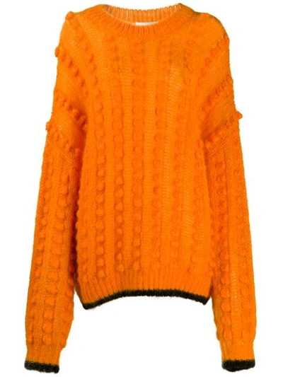 Marco De Vincenzo Bubble Knit Jumper In Orange