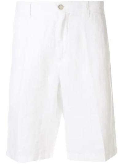 120% Lino Shorts In Knitteroptik In White