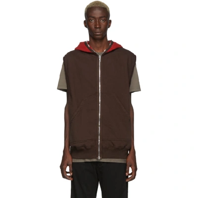 Rick Owens Drkshdw Drkshdw By Rick Owens Burgundy Hoodie In Brown