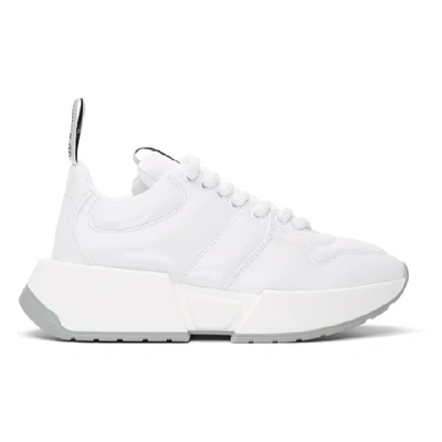 Mm6 Maison Margiela Branded Pull Loop Trainers In White