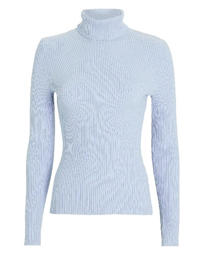 3.1 Phillip Lim Rib Knit Turtleneck Sweater In Blue-lt