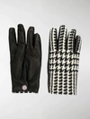 ALEXANDER MCQUEEN HOUNDSTOOTH PANEL GLOVES,5858504B88Q14529747