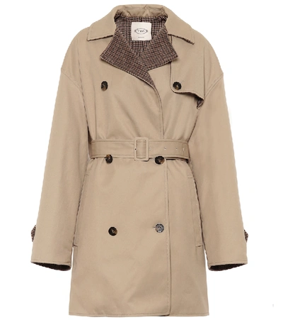 Tod's Cotton-blend Trench Coat In Beige