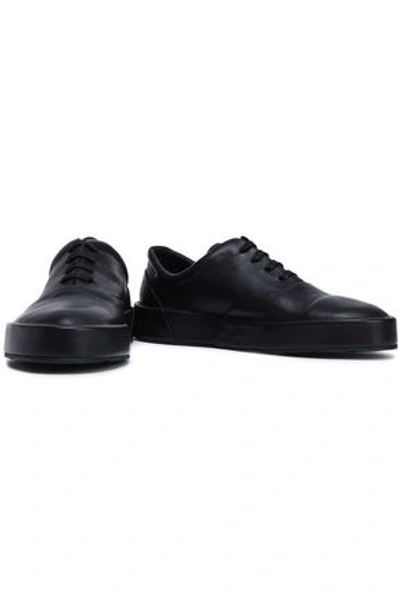 Jil Sander Leather Sneakers In Black