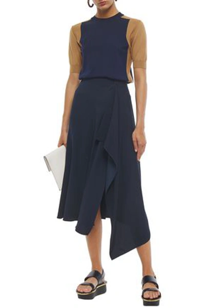 Marni Two-tone Cotton Top In Navy