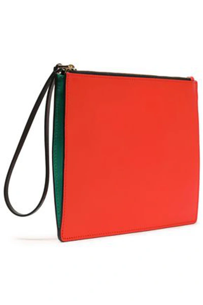 Marni Woman Color-block Leather Pouch Tomato Red