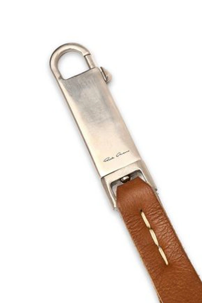 Rick Owens Braided Leather Keychain In Light Brown