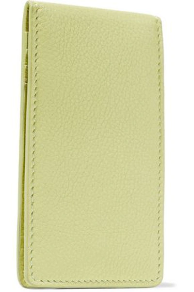 Rick Owens Textured-leather Cardholder In Chartreuse