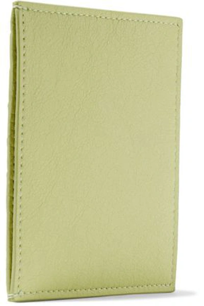 Rick Owens Woman Textured-leather Cardholder Chartreuse In Lime Green