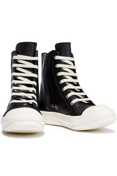 Rick Owens Woman Leather High-top Sneakers Black