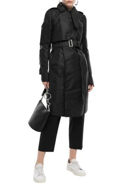 Rick Owens Belted Shell Trench Coat In Black