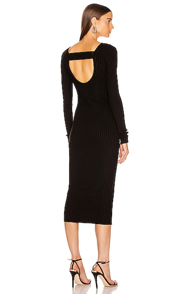 The Range Framed Rib Banded Midi Dress In Black