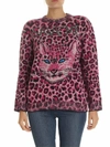 Alberta Ferretti Leo Pattern Wool Jacquard Sweater In Pink