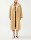 Stand Studio Maria Teddy Faux Fur Midi Coat In Beige