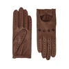 AGNELLE FAYE BROWN CUT-OUT LEATHER GLOVES,3133436
