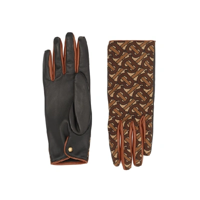 Burberry Cashmere-lined Monogram Print Lambskin Gloves