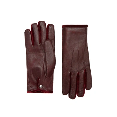 Burberry Cashmere-lined Lambskin And Velvet Gloves