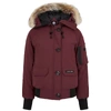 CANADA GOOSE CHILLIWACK DARK RED FUR-TRIMMED JACKET,3082299