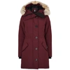 CANADA GOOSE ROSSCLAIR DARK RED FUR-TRIMMED ARCTIC TECH PARKA,3082294