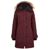 CANADA GOOSE LORETTE DARK RED FUR-TRIMMED PARKA,3082222