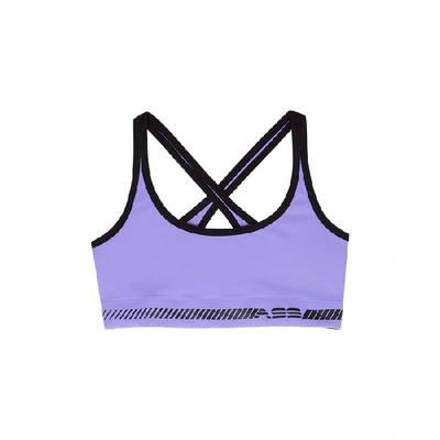 Adam Selman Sport Lilac Logo-print Bra Top