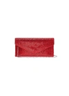 Judith Leiber Envelope Red Crystal Chain Clutch In Red
