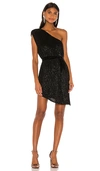 Retroféte Ella One-shoulder Sequin Asymmetric Minidress In Black