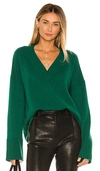 Autumn Cashmere Boxy Wide Sleeve Sweater In Green. In Astroturf