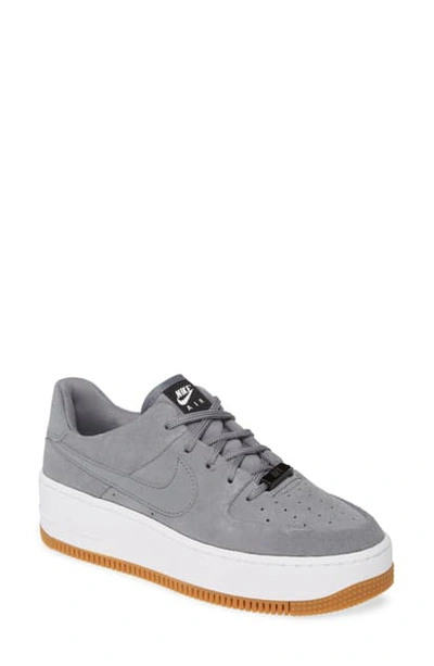 Nike Air Force 1 Sage Low Platform Sneaker In Cool Grey/ Black/ White